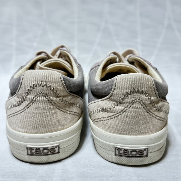 Taos Plim Soul Womens Sneakers sz 6 Beige Purple Lavender Canvas No‎ Footbed - Picture 6 of 8